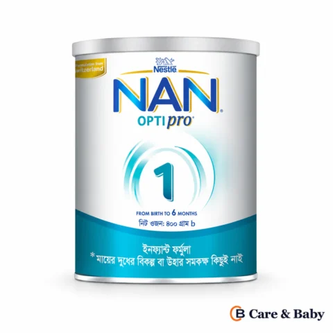 Nestlé NAN OPTIPRO 1 Infant Formula — 400 g packaging on a white background with a small Care & Baby logo; design illustration